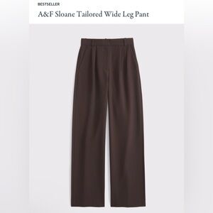 Abercrombie & Fitch Sloane Tailored Wide Leg Pant - Brown